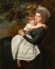 Копия картины "mrs stratford canning, n&#233;e mehetebel patrick (1777–1831), with her daughter elizabeth" художника "ромни джордж"