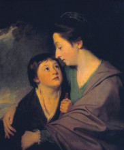 Картина "mrs richard cumberland and her son charles" художника "ромни джордж"