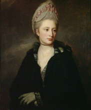 Репродукция картины "georgiana, lady greville" художника "ромни джордж"