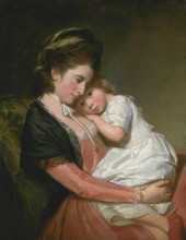 Картина "mrs johnstone and her son" художника "ромни джордж"