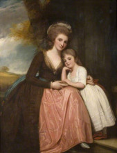 Репродукция картины "mrs bracebridge and her daughter mary" художника "ромни джордж"