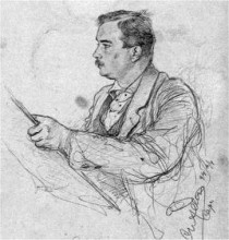 Репродукция картины "self-portrait" художника "аллерс кристиан вильгельм"