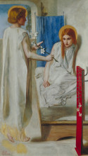 Копия картины "the annunciation" художника "россетти данте габриэль"