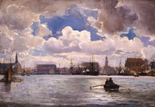 Копия картины "the port of copenhagen" художника "алтамурас иоаннис"