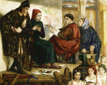 Копия картины "giotto painting the portrait of dante" художника "россетти данте габриэль"