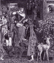 Репродукция картины "mary magdalene at the door of simon the pharisee" художника "россетти данте габриэль"