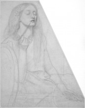 Картина "the return of tibullus to delia study for delia" художника "россетти данте габриэль"