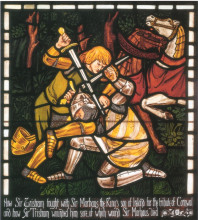 Копия картины "the fight with sir marhalt, from &#39;the story of tristan and isolde&#39;" художника "россетти данте габриэль"