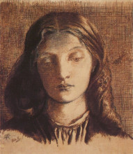 Картина "portrait of elizabeth siddal" художника "россетти данте габриэль"