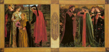 Репродукция картины "the salutation of beatrice" художника "россетти данте габриэль"
