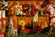 Копия картины "how sir galahad, sir bors and sir percival were fed with the sanct grael; but sir percival’s sister died by the way" художника "россетти данте габриэль"