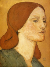 Копия картины "portrait of elizabeth siddal" художника "россетти данте габриэль"