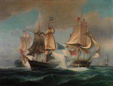 Репродукция картины "sea battle" художника "алтамурас иоаннис"