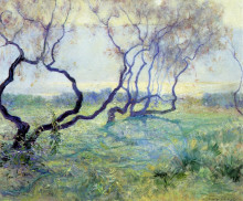 Репродукция картины "tamarisk trees in early sunlight" художника "роуз ги"