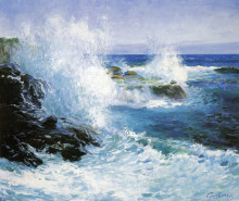 Репродукция картины "the sea view of cliffs" художника "роуз ги"
