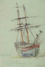 Картина "study on the ship esmeralda" художника "алтамурас иоаннис"