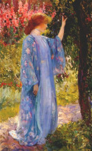 Репродукция картины "the blue kimono" художника "роуз ги"