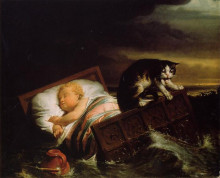Репродукция картины "наводнение в бисбосе в 1421 году" художника "альма-тадема лоуренс"