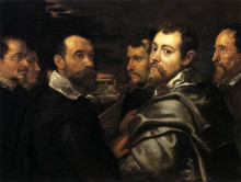 Копия картины "self-portrait in a circle of friends from mantua" художника "рубенс питер пауль"