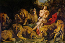 Репродукция картины "daniel in the lion&#39;s den" художника "рубенс питер пауль"