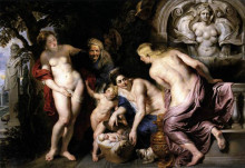 Копия картины "the discovery of the child erichthonius" художника "рубенс питер пауль"