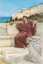 Копия картины "фигура отдыхающей женщины (приятное безделье)" художника "альма-тадема лоуренс"