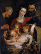 Картина "the holy family with st. elizabeth" художника "рубенс питер пауль"