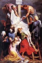 Репродукция картины "descent from the cross" художника "рубенс питер пауль"