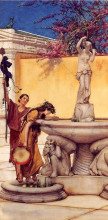 Репродукция картины "между венерой и бахусом" художника "альма-тадема лоуренс"