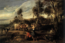 Копия картины "farm at laken" художника "рубенс питер пауль"