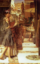 Репродукция картины "прощальный поцелуй" художника "альма-тадема лоуренс"