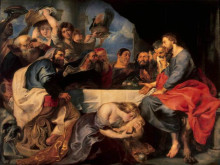 Репродукция картины "christ at simon the pharisee" художника "рубенс питер пауль"