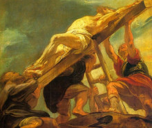 Репродукция картины "the raising of the cross" художника "рубенс питер пауль"
