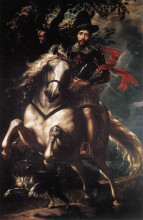 Репродукция картины "equestrian portrait of giancarlo doria" художника "рубенс питер пауль"