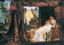 Репродукция картины "антоний и клеопатра" художника "альма-тадема лоуренс"