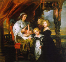 Копия картины "deborah kip, wife of sir balthasar gerbier, and her children" художника "рубенс питер пауль"