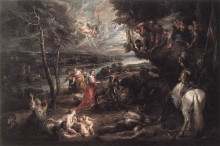 Репродукция картины "landscape with saint george and the dragon" художника "рубенс питер пауль"
