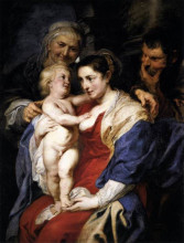 Копия картины "the holy family with st. anne" художника "рубенс питер пауль"