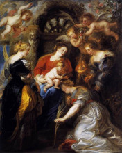 Копия картины "the crowning of st. catherine" художника "рубенс питер пауль"