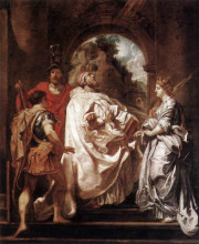 Репродукция картины "st. gregory the great with saints" художника "рубенс питер пауль"