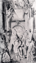 Репродукция картины "saint gregory with saints domitilla, maurus, and papianus" художника "рубенс питер пауль"