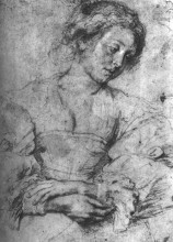 Репродукция картины "portrait of a young woman" художника "рубенс питер пауль"