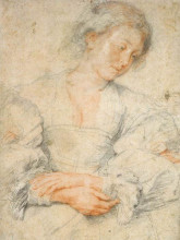 Копия картины "portrait of a young woman" художника "рубенс питер пауль"