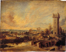 Копия картины "landscape with tower" художника "рубенс питер пауль"