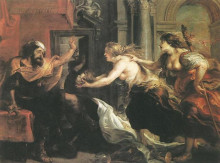 Картина "tereus confronted with the head of his son itylus" художника "рубенс питер пауль"