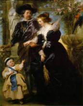 Репродукция картины "rubens rubens his wife helena fourment and their son peter paul" художника "рубенс питер пауль"