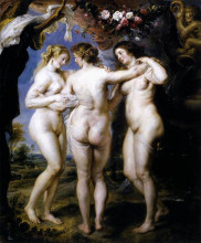 Копия картины "the three graces" художника "рубенс питер пауль"