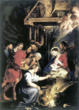 Репродукция картины "adoration of the shepherds" художника "рубенс питер пауль"