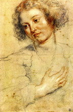 Копия картины "head and right hand of a woman" художника "рубенс питер пауль"