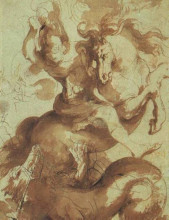 Репродукция картины "st. george slaying the dragon" художника "рубенс питер пауль"